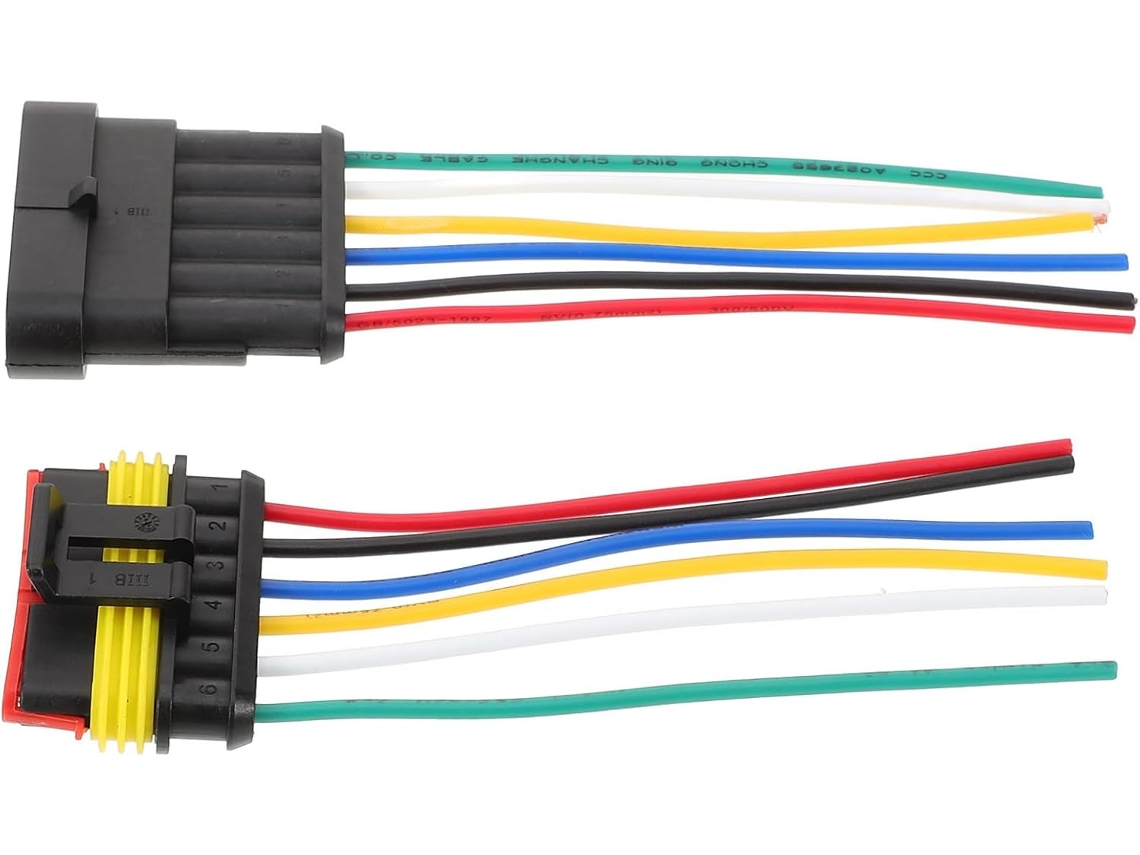 1 Conjunto De Conectores Automotivos À Prova D'água Com Pinos Macho E Fêmea E Conector De Cabo.