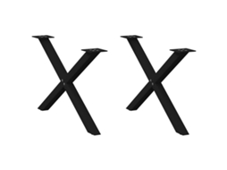 Vidaxl Pés Para Mesa De Centro Em Formato De X, 2 Peças, Preto, 70x (42-43) Cm, Aço