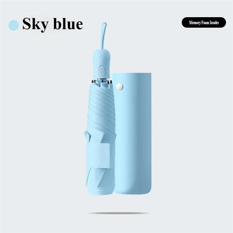 (azul Celeste 6k) Guarda-chuva Automático Ultraleve De Alta Qualidade, Não Dobrável E Com Proteção Uv.