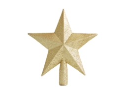 Laxiscreed Estrela De Ouro Para Topo De Árvore De Natal, 25cm Com Glitter