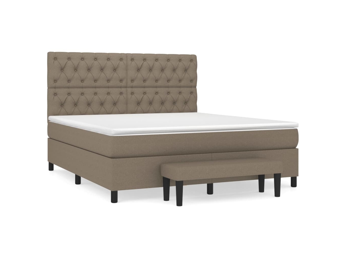 Box Spring Bed, Box Spring Beds Vidaxl Cinzento-acastanhado Tecido (160 X 200 Cm)