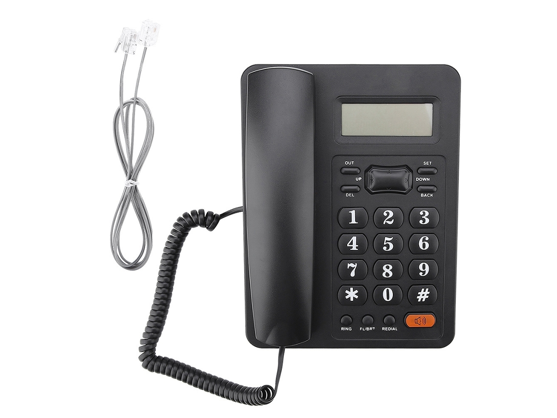 Aetheria telefone Fixo com Fio para Casa e Escritório com Identificação de Chamadas e Rediscagem