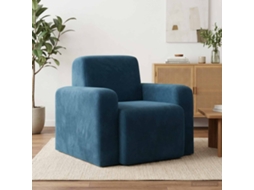 Vidaxl Poltrona Azul Veludo