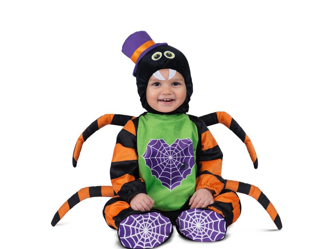 Fantasia de aranha colorida para bebês e crianças