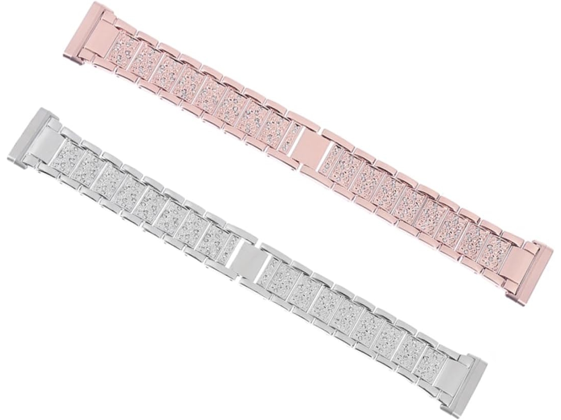 2 Pulseiras De Relógio Com Diamantes, Aço, Acessórios Substituição