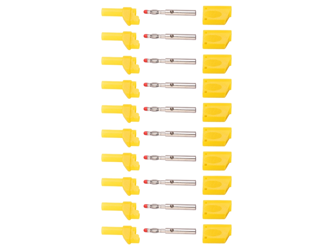 10 Peças De Conector Banana Isolado Plug De 4mm Para Teste Elétrônico Amarelo