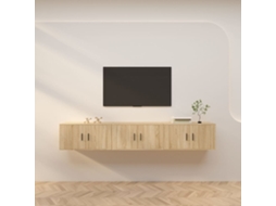 Vidaxl Móveis De Tv De Parede 3 Pcs 80x34,5x40 Cm Carvalho Sonoma