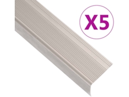 Vidaxl Perfil P/ Escada em Forma de L 5 Pcs Alumínio 90 Cm Champanhe