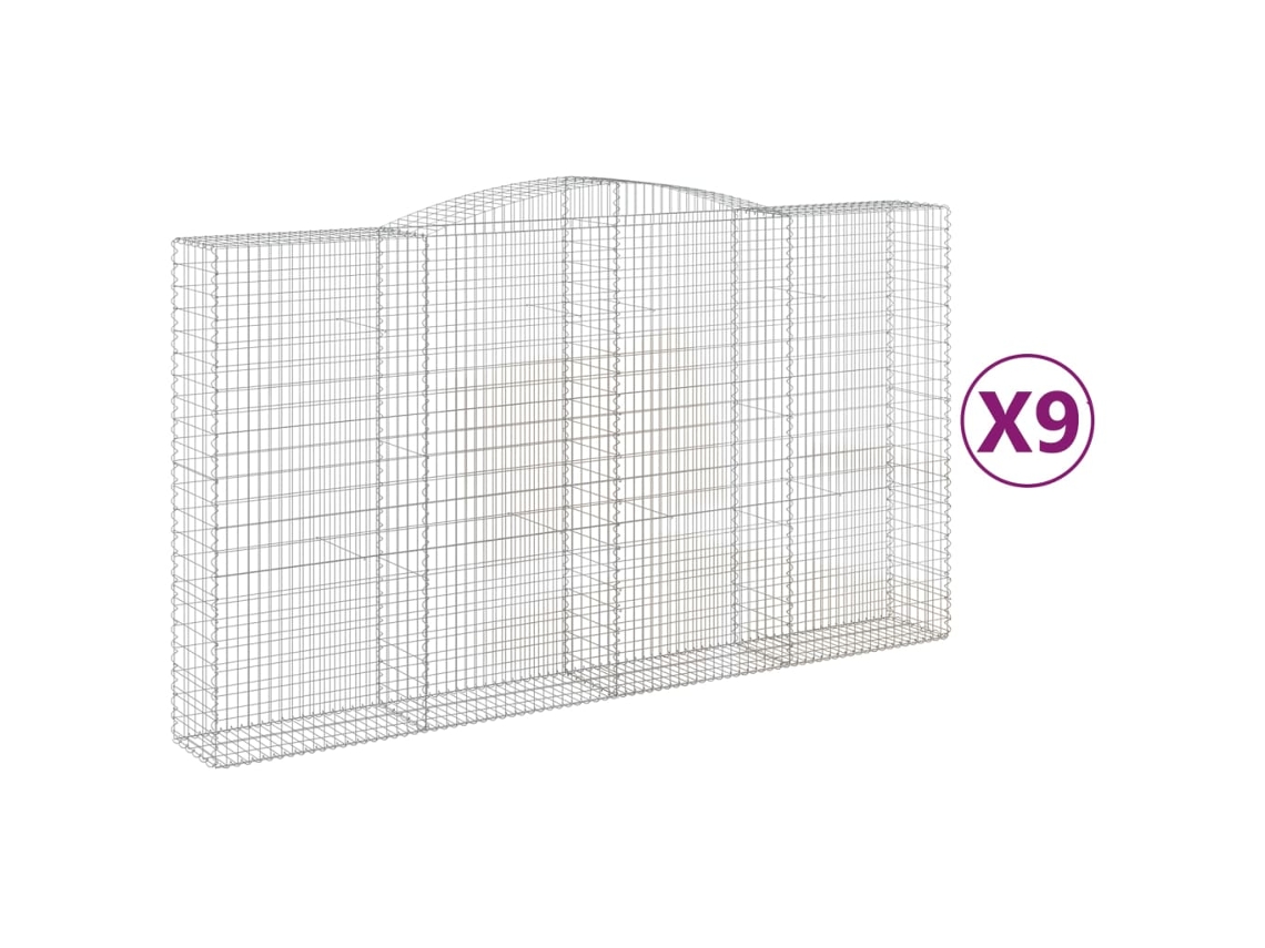 Gabion Basket, Gabion Baskets Vidaxl Prateado Ferro (400 X 50 X 220/240 Cm)