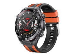 Bracelete para Huawei Watch Ultimate 2 Silicone Bicolor com Fivela de Pino Prateada Preto e Laranja XIAOMOYU