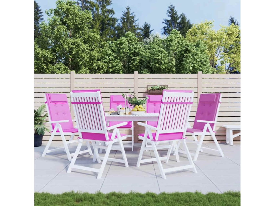 Vidaxl Almofadões P/ Cadeira Encosto Alto 6 Pcs Tecido Oxford Rosa