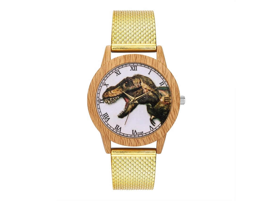 Relógio de pulso de quartzo para homens e mulheres, estilo executivo, dourado.
