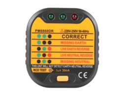 Testador de Tomada Automático 50 60hz com Função Rcd e Gfci Pm6860dr para Casa