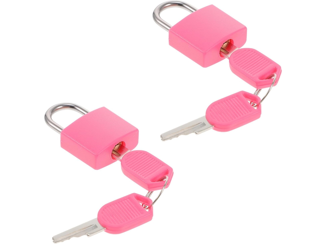 Conjunto De 2 Mini Cadeados De Latão Com Haste Longa Para Viagens