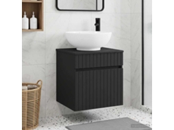 Vidaxl Vanidade De Pia De Parede Preto 49 X 44,5 X 66,5 Cm