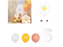 Laxiscreed Daisy Set Com 5 Balões Para Decoração De Festa De Casamento Ou Aniversário Boho Style
