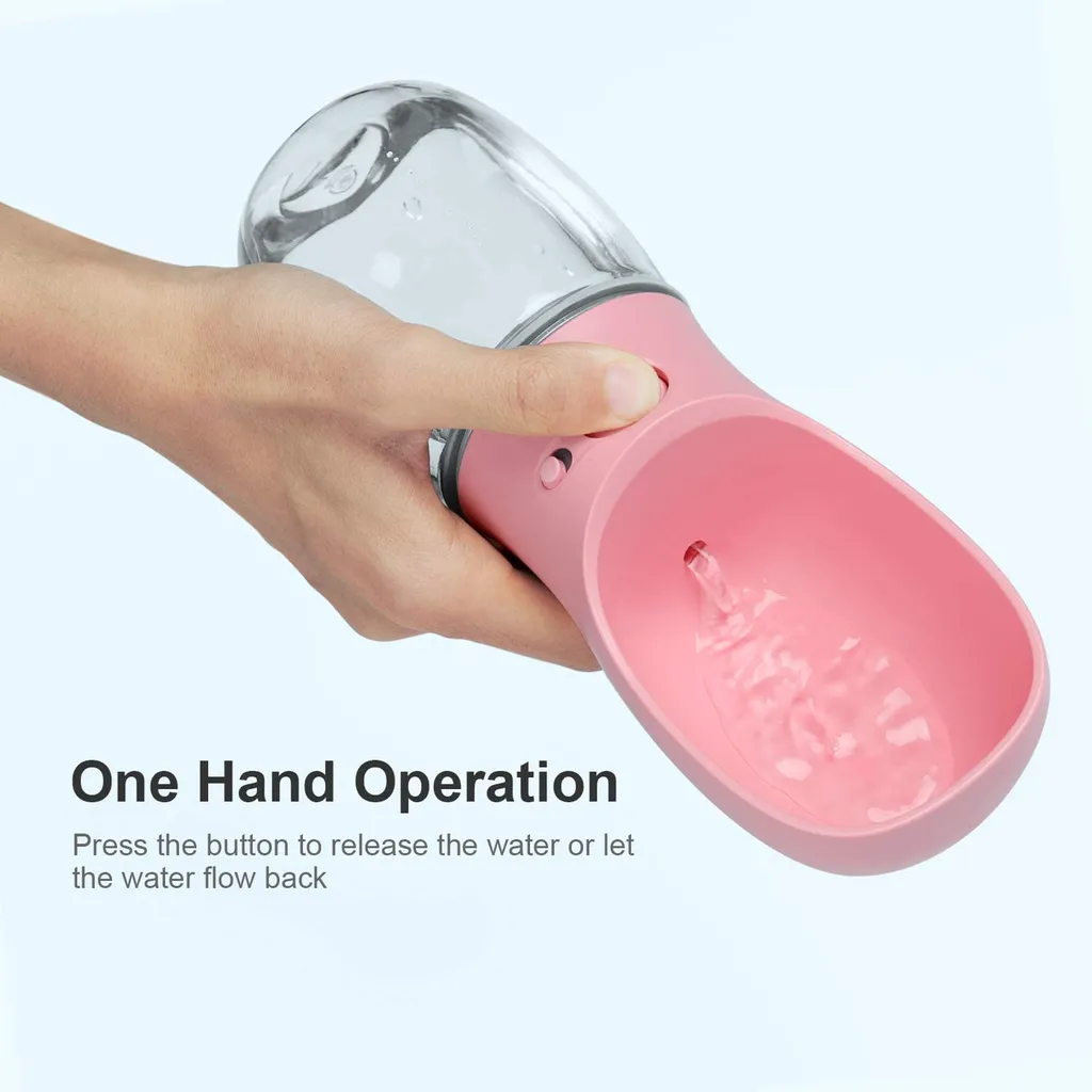 Garrafa Portátil Com Dispensador De Água, Capacidade 550 Ml, Dobrável, Acabamento Rosa, Para Viagens E Atividades Ao Ar Livre