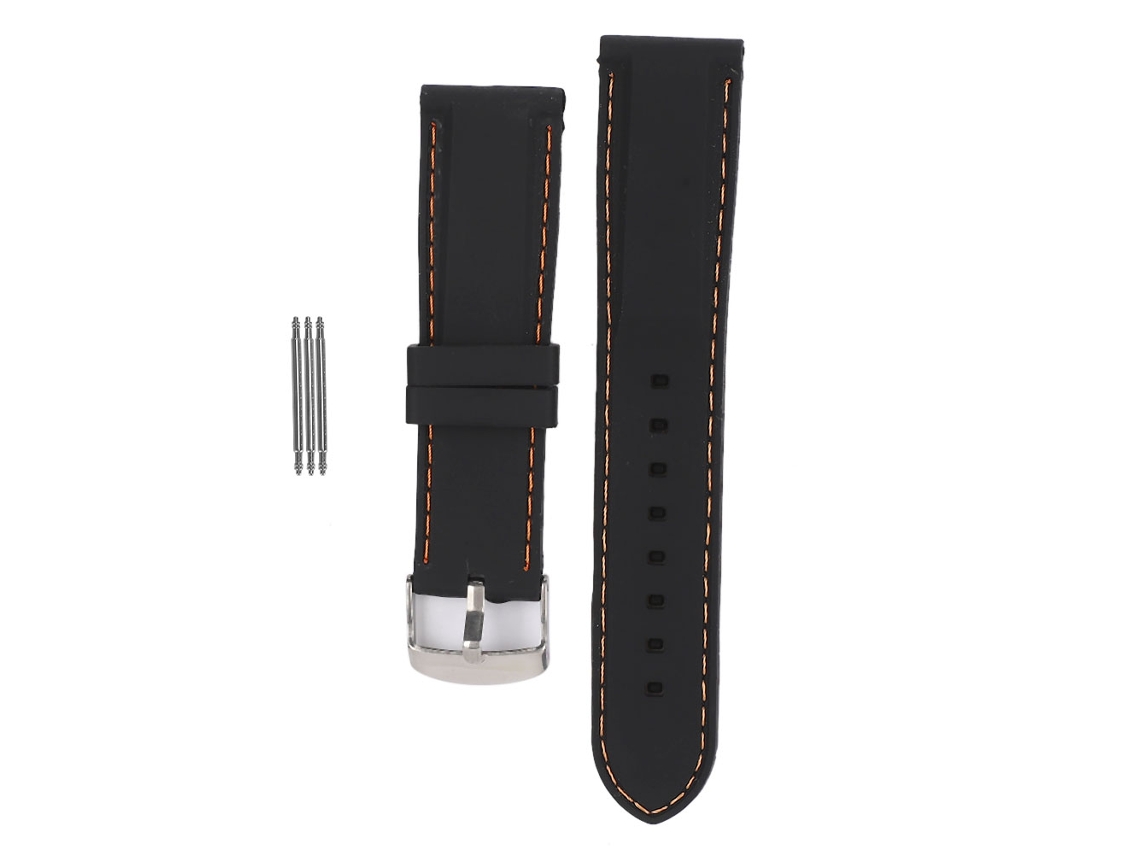 Pulseira de Relógio de Silicone Ajustável 22mm Substituição Macia Durável com Barras de Mola