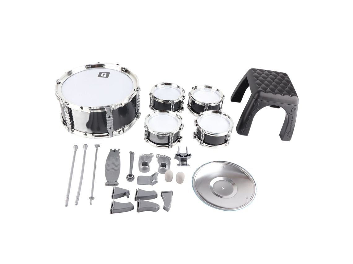 Primerox bateria Infantil Educativa Musical para Crianças Iniciantes Brinquedo de Bateria Preto 3+ Anos