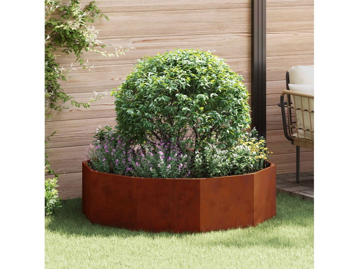 Vidaxl Floreira Ferro Enferrujado 120 X 120 X 35 Cm