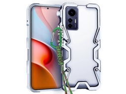 Capa Para Celular Xiaomi 12 Lite Com Design De Gatilho, Estrutura Metálica Vazada E Cordão.