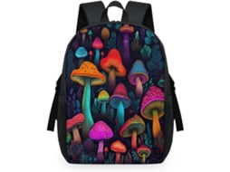 Mochila Tropicallife Colorida com Estampa de Cogumelos e Flores para Crianças 32 5 X 15 X 44 9 Cm Tecido de Ma