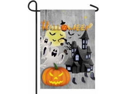 bandeira de Jardim de Halloween Vertical Duplex de Juta com Abóboras para Pátio S/MARCA