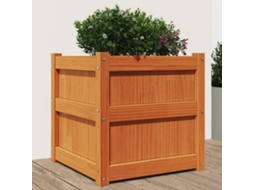 Vidaxl Vaso/floreira De Jardim 50x50x50 Cm Pinho Maciço Castanho Cera