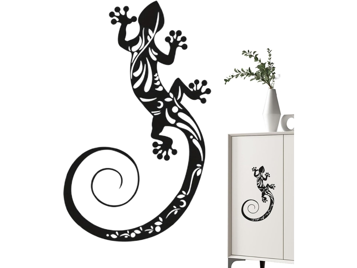 Decoração De Parede Externa Em Metal | Escultura De Lagartixa Para Pendurar