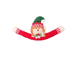 Decoração de Cortina Natalina com Elfo Feminino LAXISCREED, Boneco para Laçar, Chaveiro e Enfeite Festivo
