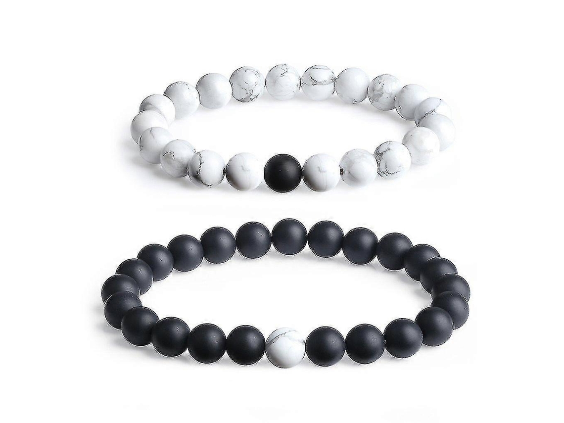 Conjunto De 2 Pulseiras De Casal Com Cristais Rosa Nostalgia88
