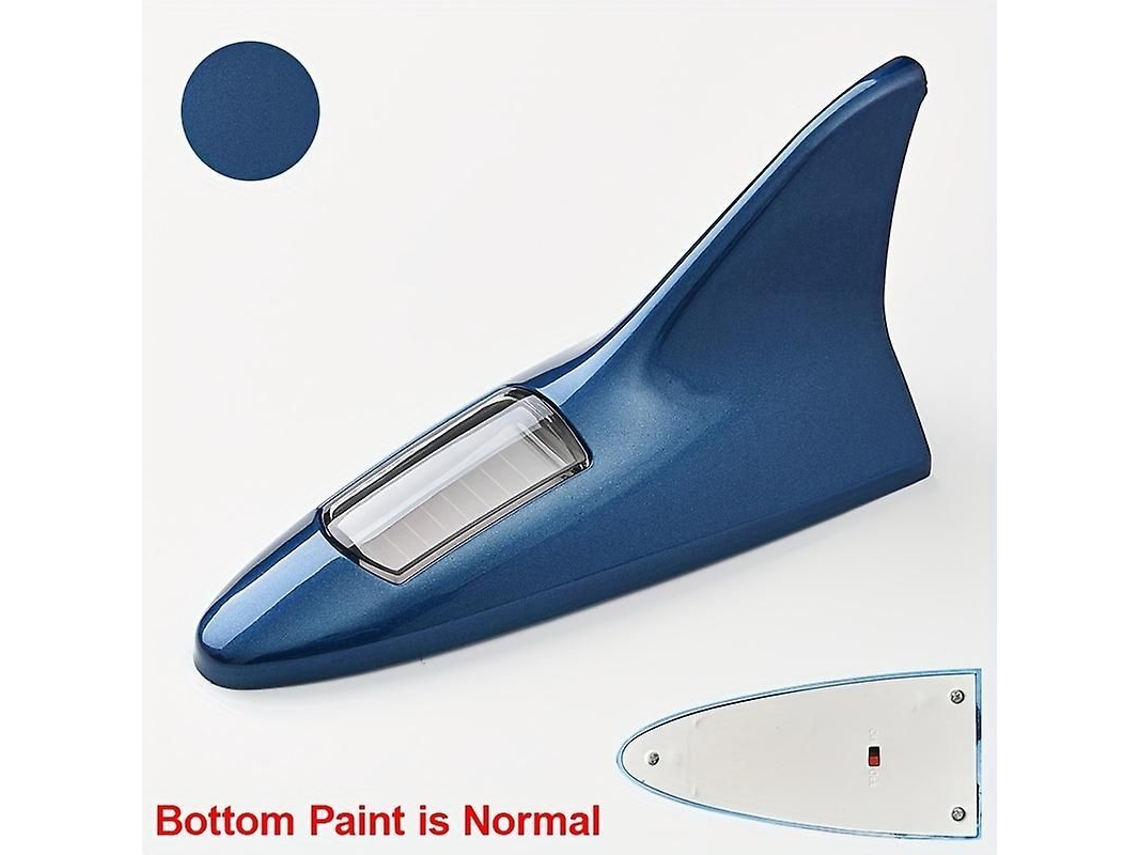 Antena Solar Shark Fin Com Luz De Alerta Led Para Segurança Na Direção - Marca Jdm Racing Azul A