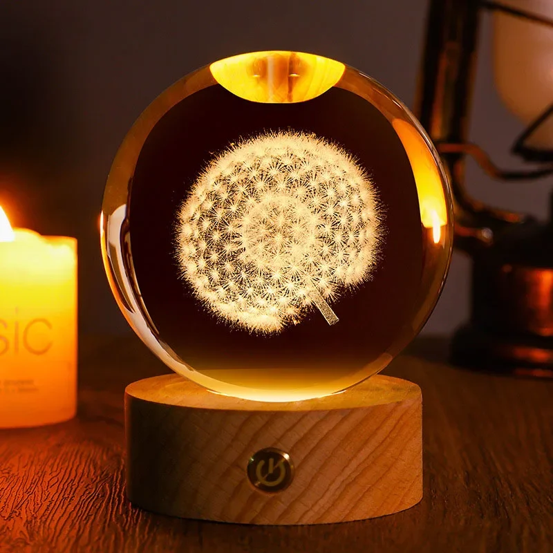 Bola de Cristal de 60mm com Gravação a Laser 3d MDUG (estilo 11 60mm)