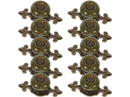 Fuoyloo Conjunto De 10-puxadores Gaveta Em Cristal Com Estampa Leopardo Verde, Estilo Rústico, Para Armários, Com