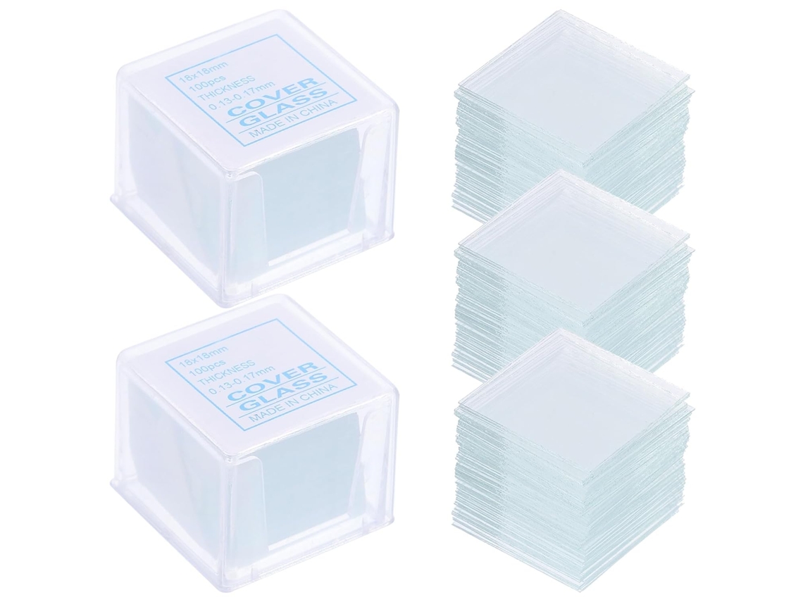 Pacote Com 500 Lâminas De Vidro Branco Para Microscópio, Com Lamínulas Quadradas.