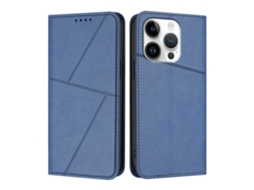 Capa De Couro Fosco Para Iphone 16 Pro - Flip Magnético