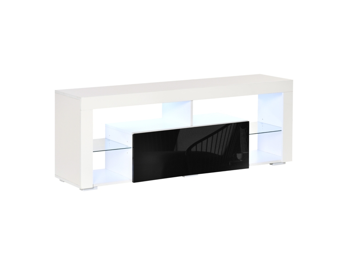 Suporte Para Tv 55 Polegadas Com Mesa Led, 6 Cores, Dimensões 140x35x52 Cm, Perfeito Para Sala De Estar Moderna.