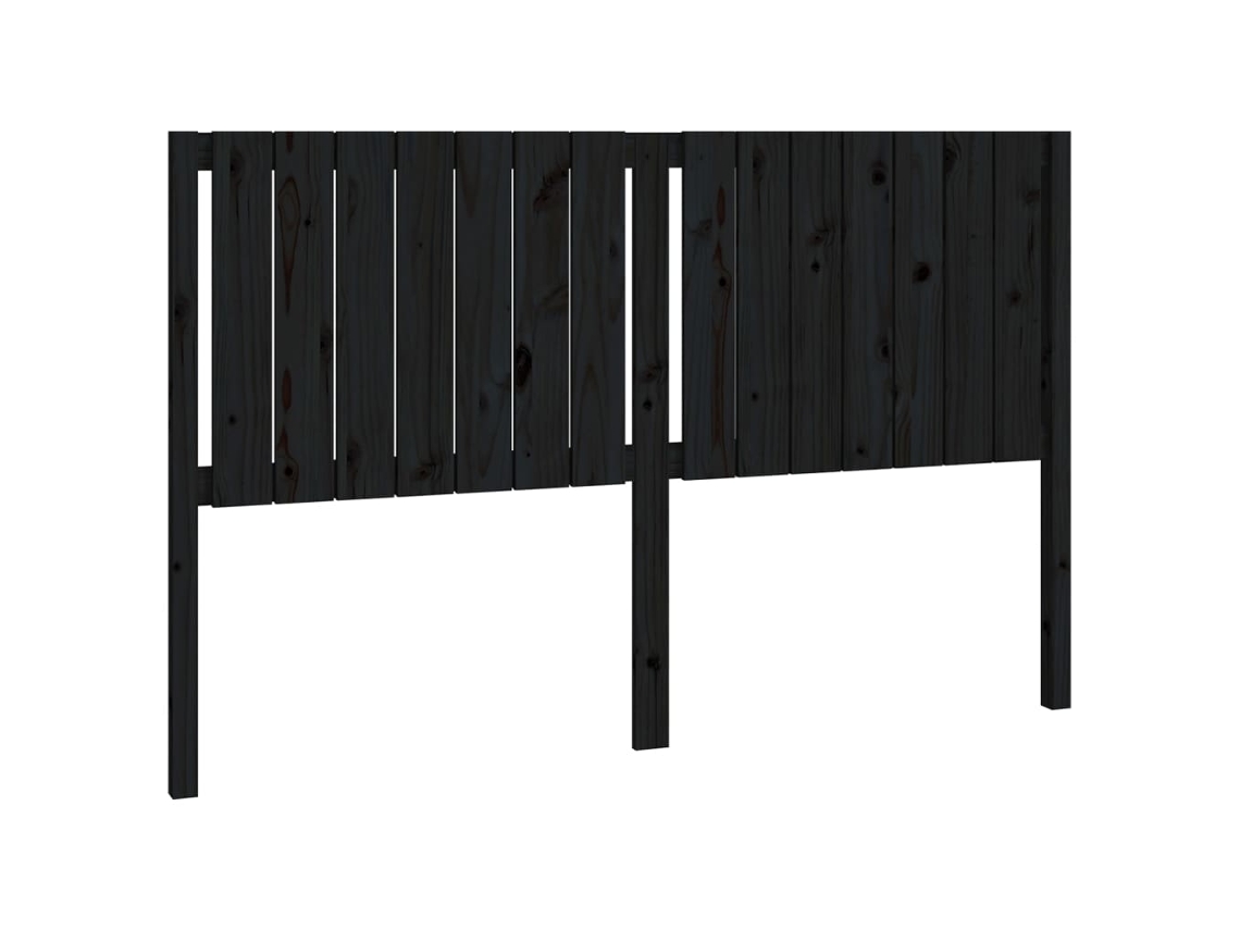 Cabeceira de Cama 165,5x4x100 Cm Pinho Maciço Preto MAISON EXCLUSIVE