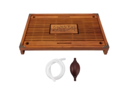 Conjunto Mesa Chá Gongfu LAXISCREED Madeira Dreno Laranja