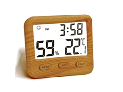 Termômetro E Higrômetro Digital Para Ambientes Internos, Medidor De Temperatura E Umidade Com Relógio De Mesa Para Quarto E Escritório (amarelo)