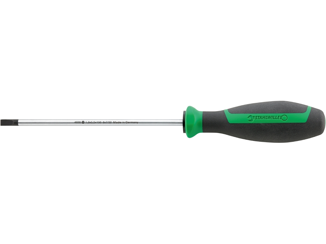 Chave de fenda rasgada Drall 2C. Ranhura de haste fina 4628 5 1,0X 5,5X150 STAHLWILLE