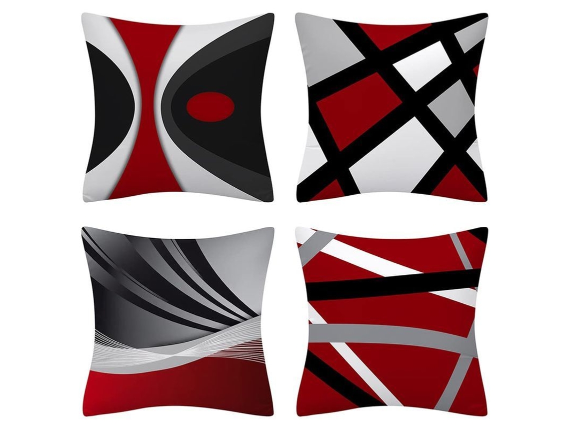 2026-funda De Almohada Moderna Abstracta 45x45cm Set De 4 Peluche Decoración Hogar