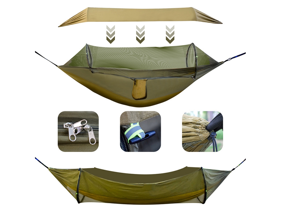 Hammock de Camping Impermeável com Mosquito Net Portátil