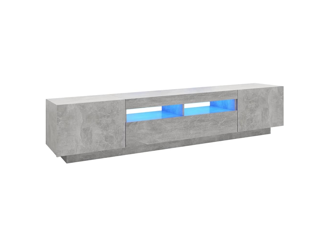 Móvel de TV com luzes LED 200x35x40 cm Cinzento Cimento MAISON EXCLUSIVE