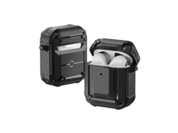 Camada protetora de silicone resistente a impactos com almofada quadrada em formato de diamante para fones de ouvido sem fio AirPods 1/2. GIECY