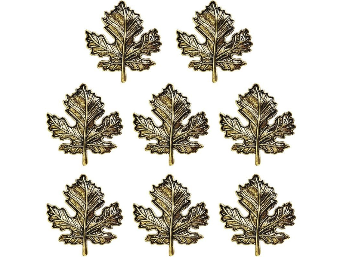 Set De 8 Aros Para Guardanapos Com Folhas De Maple, Decoração De Mesa Para Festa Com Tema Outono
