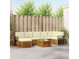 Vidaxl Conjunto De Sofás Para Exterior 8 Pcs Natural E Creme