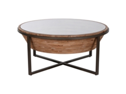 Mesa de Centro com Tampo de Vidro Preto AQUANDRA HOUSE LIVING