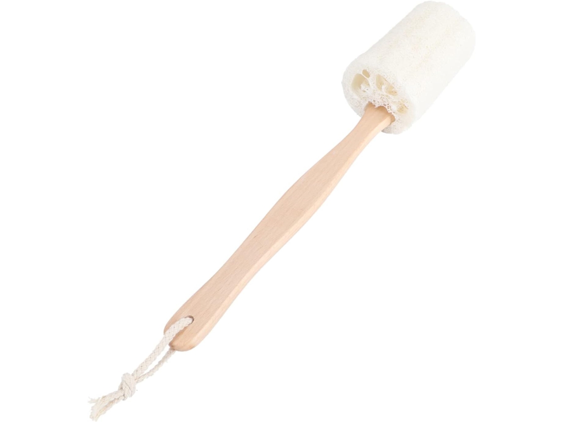 Escova De Banho Bucha Natural Ganazono, 36x10 Cm, Cabo De Madeira, Esfoliante Corporal Para Homens E Mulheres