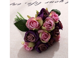 Buquê de Rosas Artificiais com 24 Cabeças, Flor de Seda com Haste. AQUAFORGE